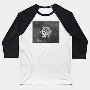 Snowflake abstract winter crystal macro six sided Baseball T-Shirt